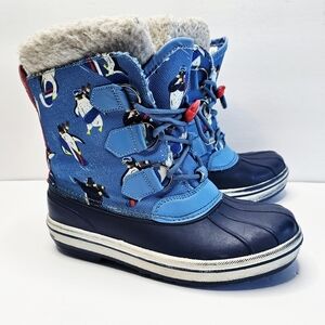 Mini Boden Kids Penguin Print Snow Boots - Blue